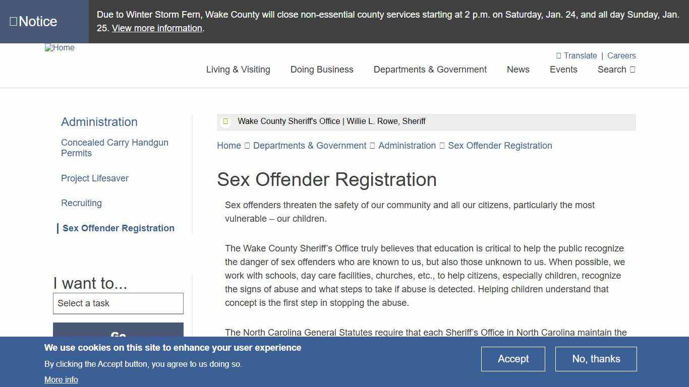 Sex Offender Registration Wake County Government